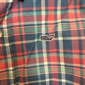 Vineyard Vines Toddler Boy Blue/Pink Buttondown Whale Shirt 4T